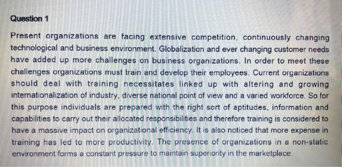 Human Resources Management Question 1 From the