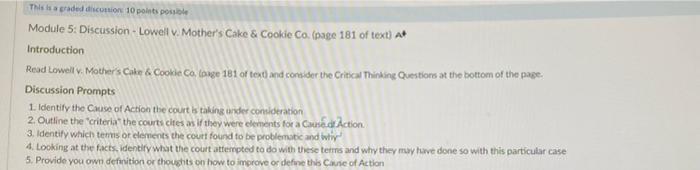 This is a graded discution 10 points posible