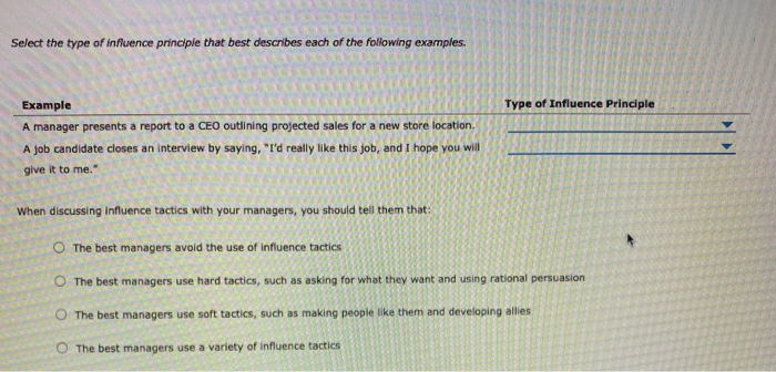 Select which type of power the manager is using