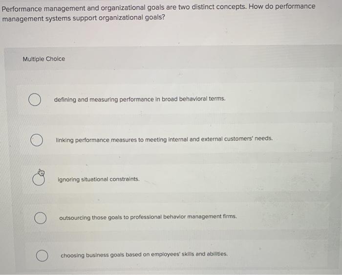Performance management and organizational goals