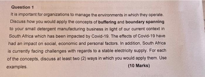 Question 1 It is important for organizations to