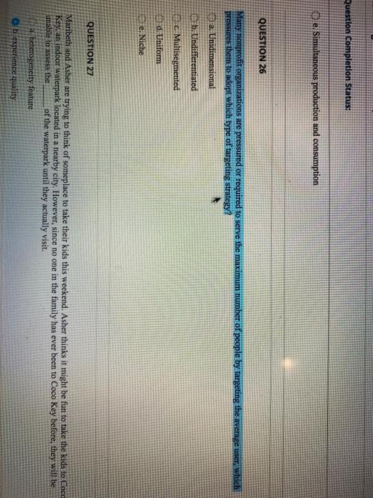 Question Completion Status: e. Simultaneous