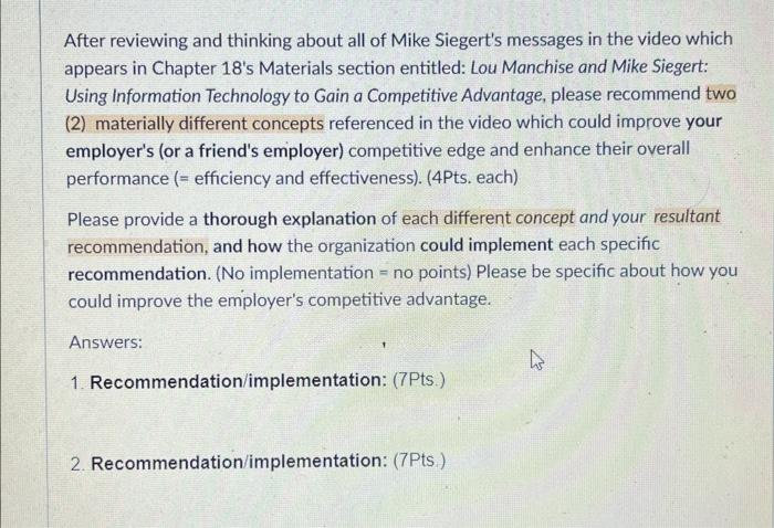 After reviewing and thinking about all of Mike