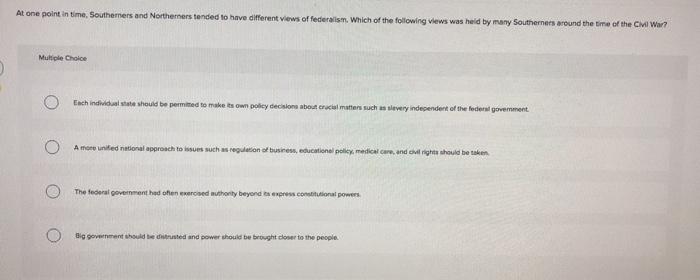 At one point in time, Southemers and Northerners