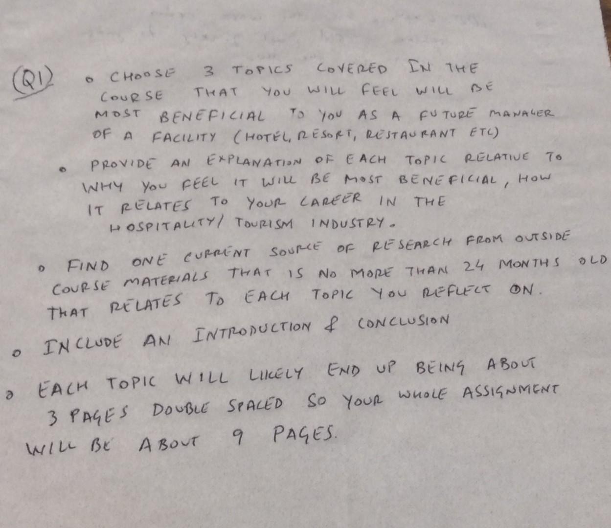 IN THE QU You MOST OF A How To CHOOSE 3 TOPICS