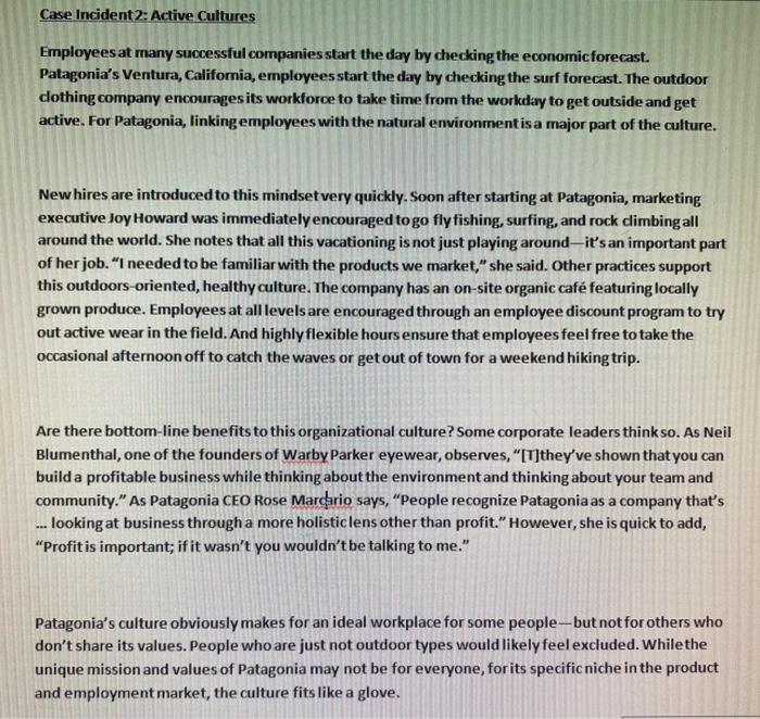 THE CASE IS BELOW Description Read Case Incident