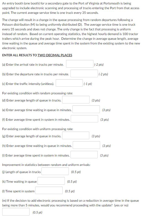 An entry booth (one booth) for a secondary gate