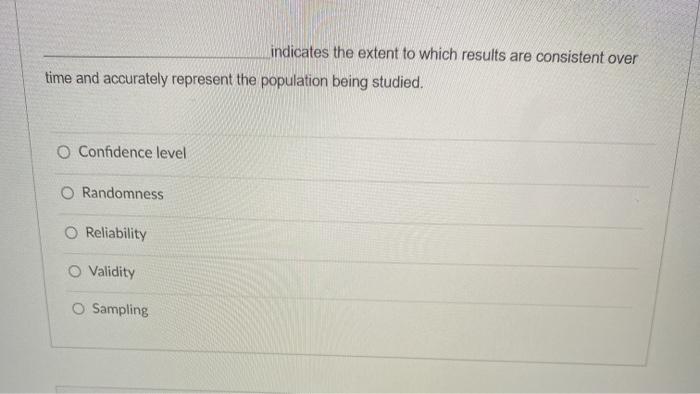 indicates the extent to which results are