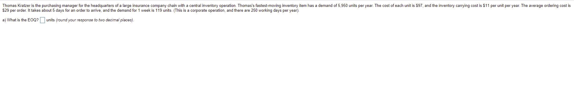 B. what is the average inventory if the EOQ is