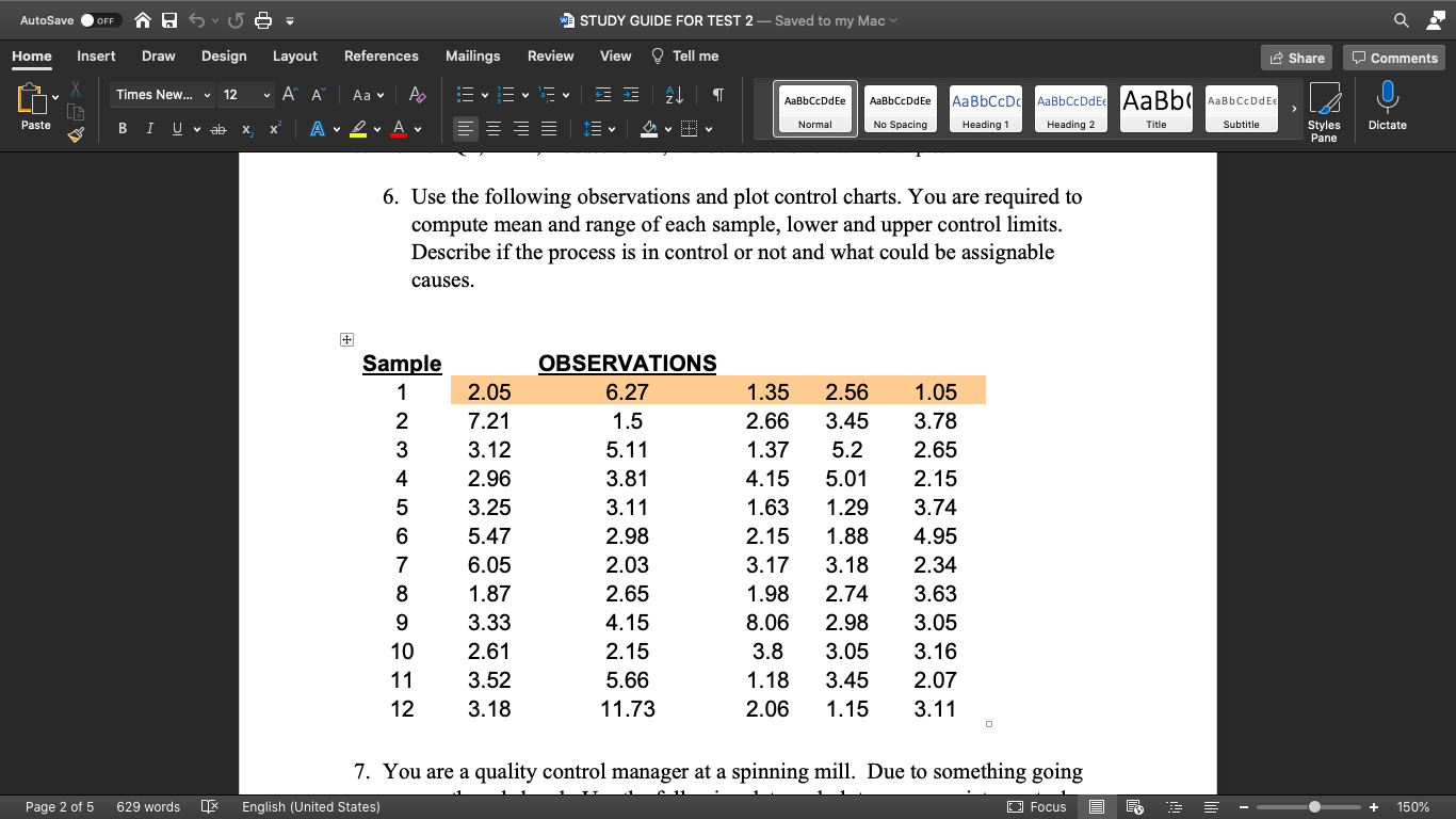 Please show work! AutoSave OFF W STUDY GUIDE FOR