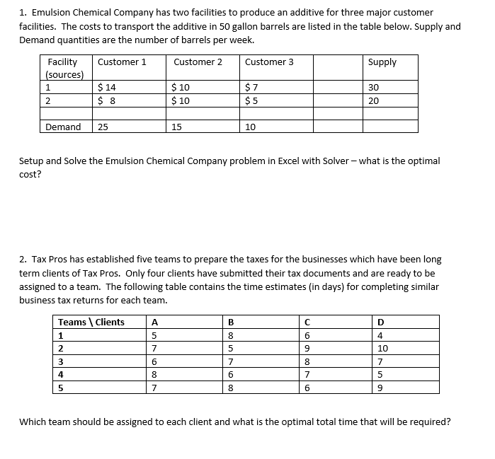 Complete the two problems in the attached file.