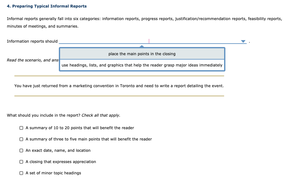 4. Preparing Typical Informal Reports Informal