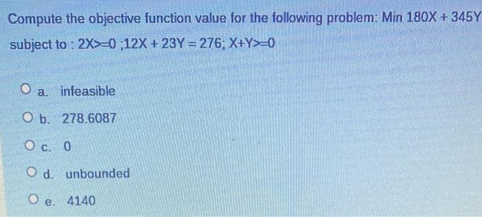 Compute the objective function value for the