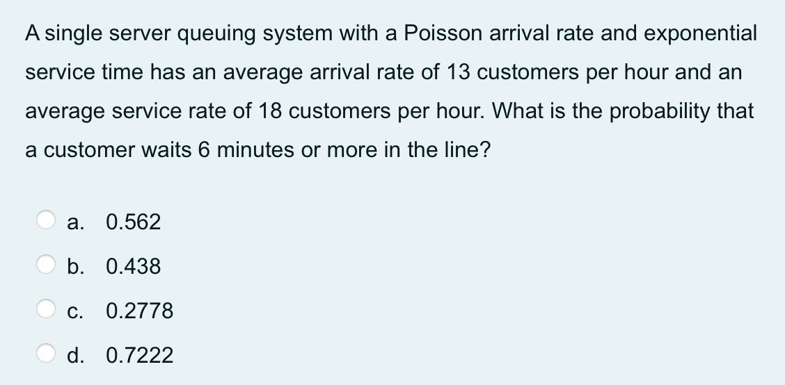A single server queuing system with a Poisson