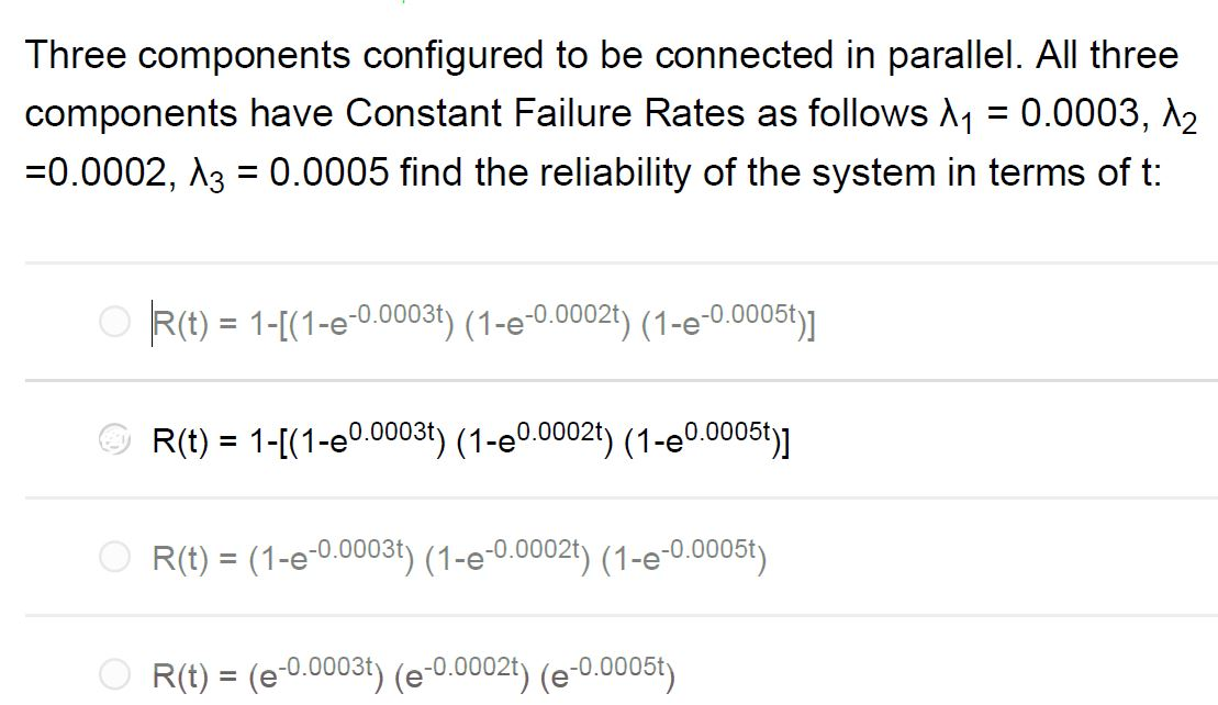 Three components configured to be connected in