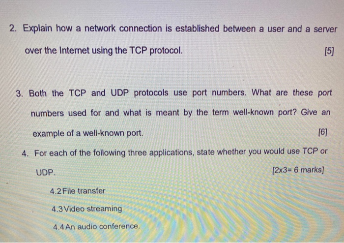 2. Explain how a network connection is