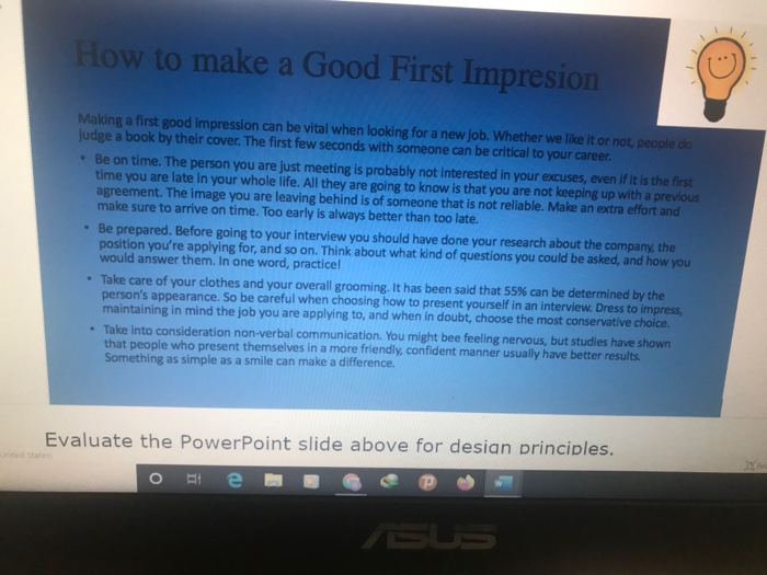 How to make a Good First Impresion Making a first