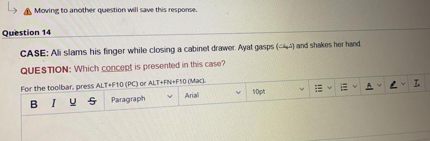 Moving to another question will save this