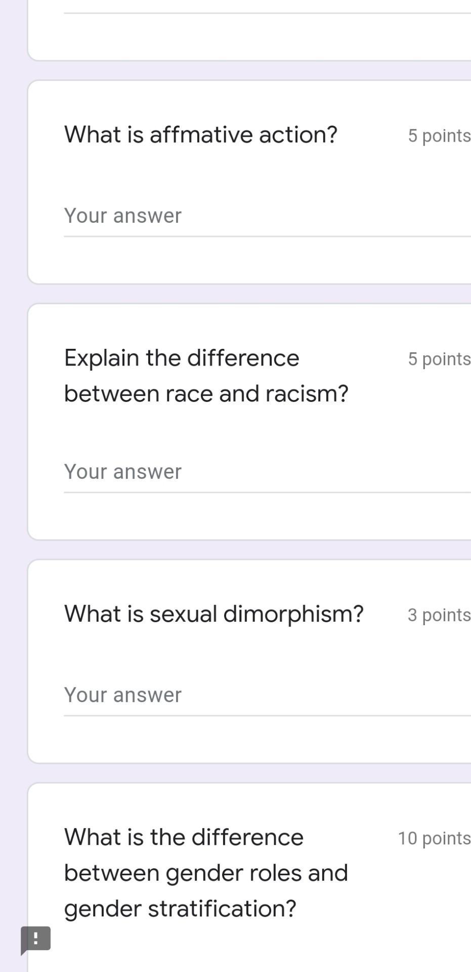 In your own words, explain the 5 points