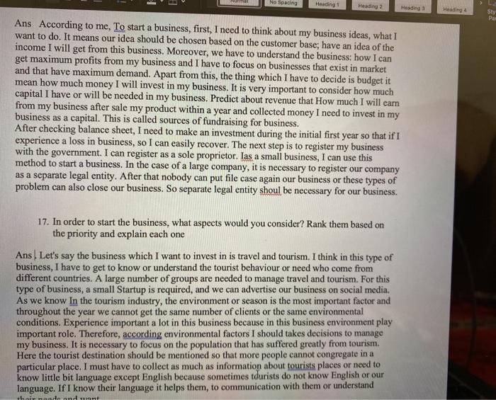 Based on the business idea you presented during