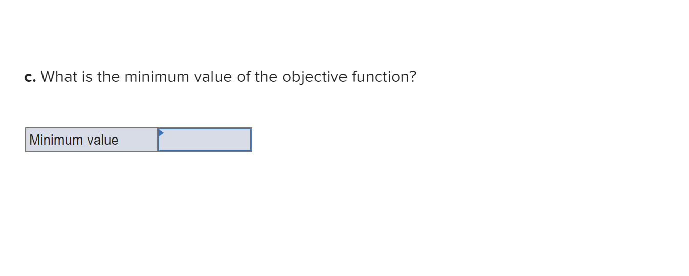 Find the optimal solution for the following