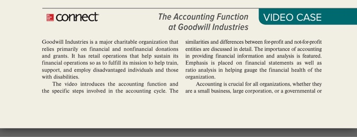 chapter 17 connect The Accounting Function VIDEO