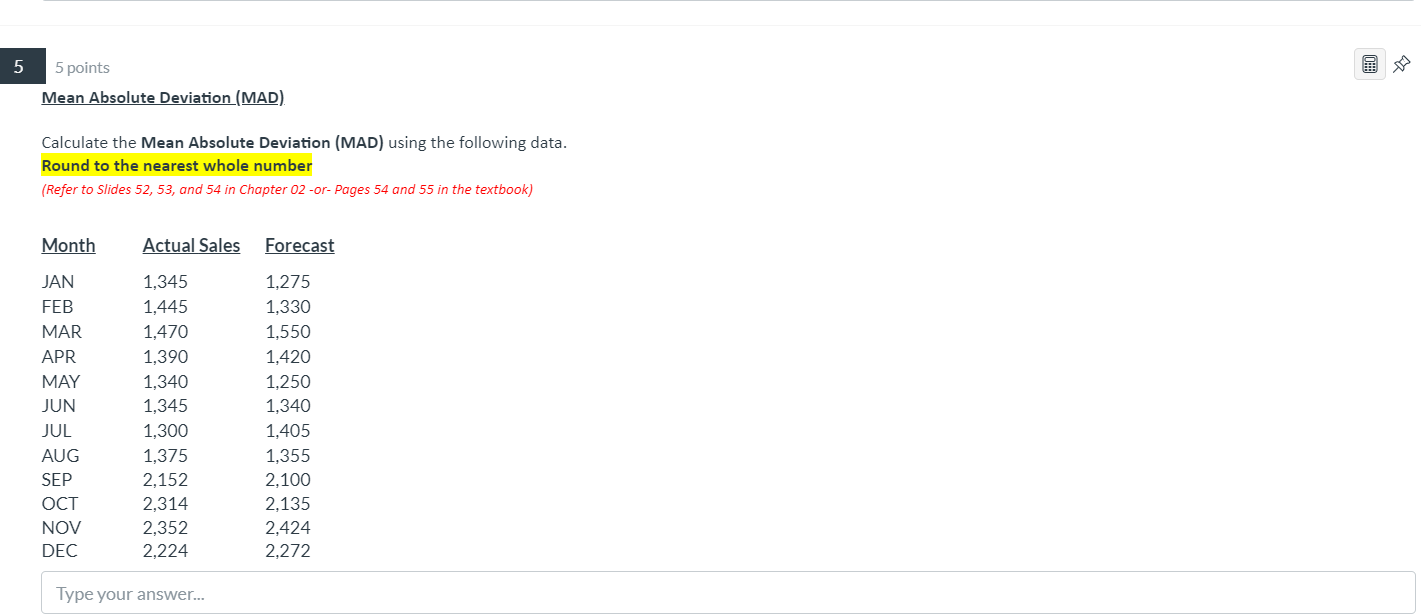 4 5 points Weighted Moving Average Forecast