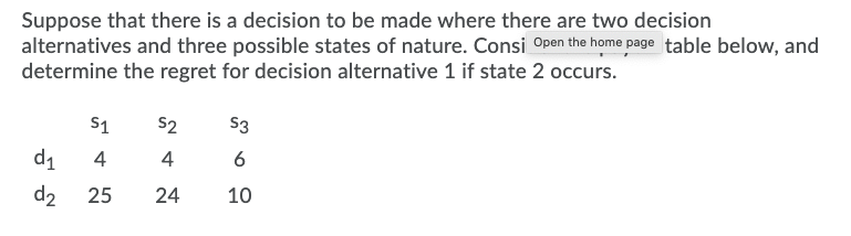 Consider the same decision as before, but now the