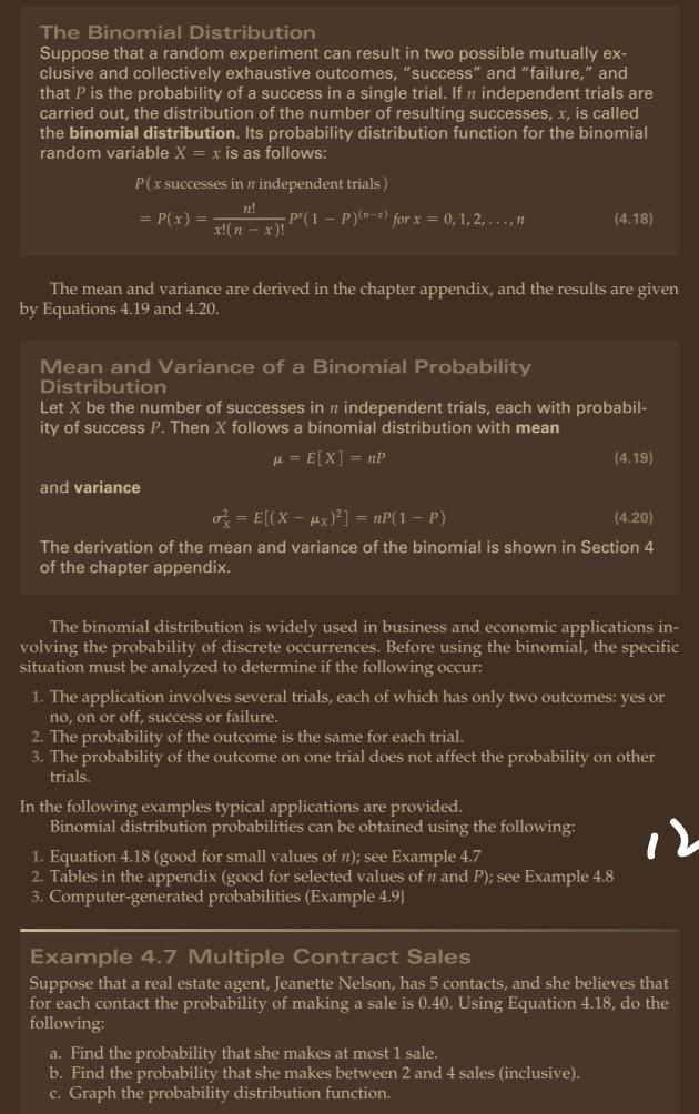 t The Binomial Distribution Suppose that a random