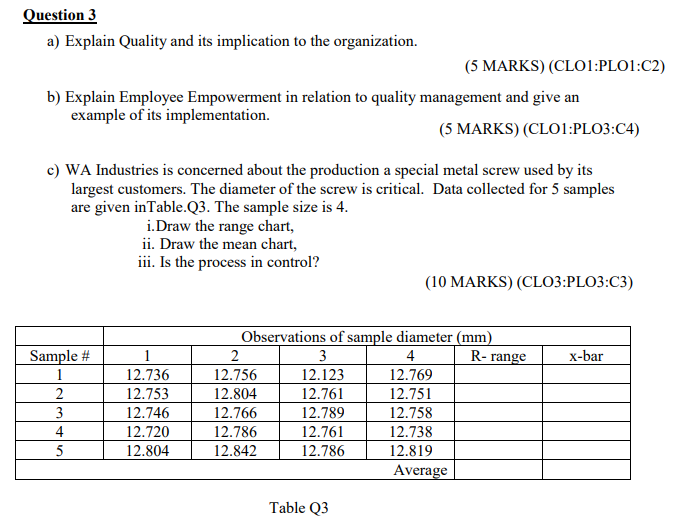 JUST answer question C Question 3 a) Explain