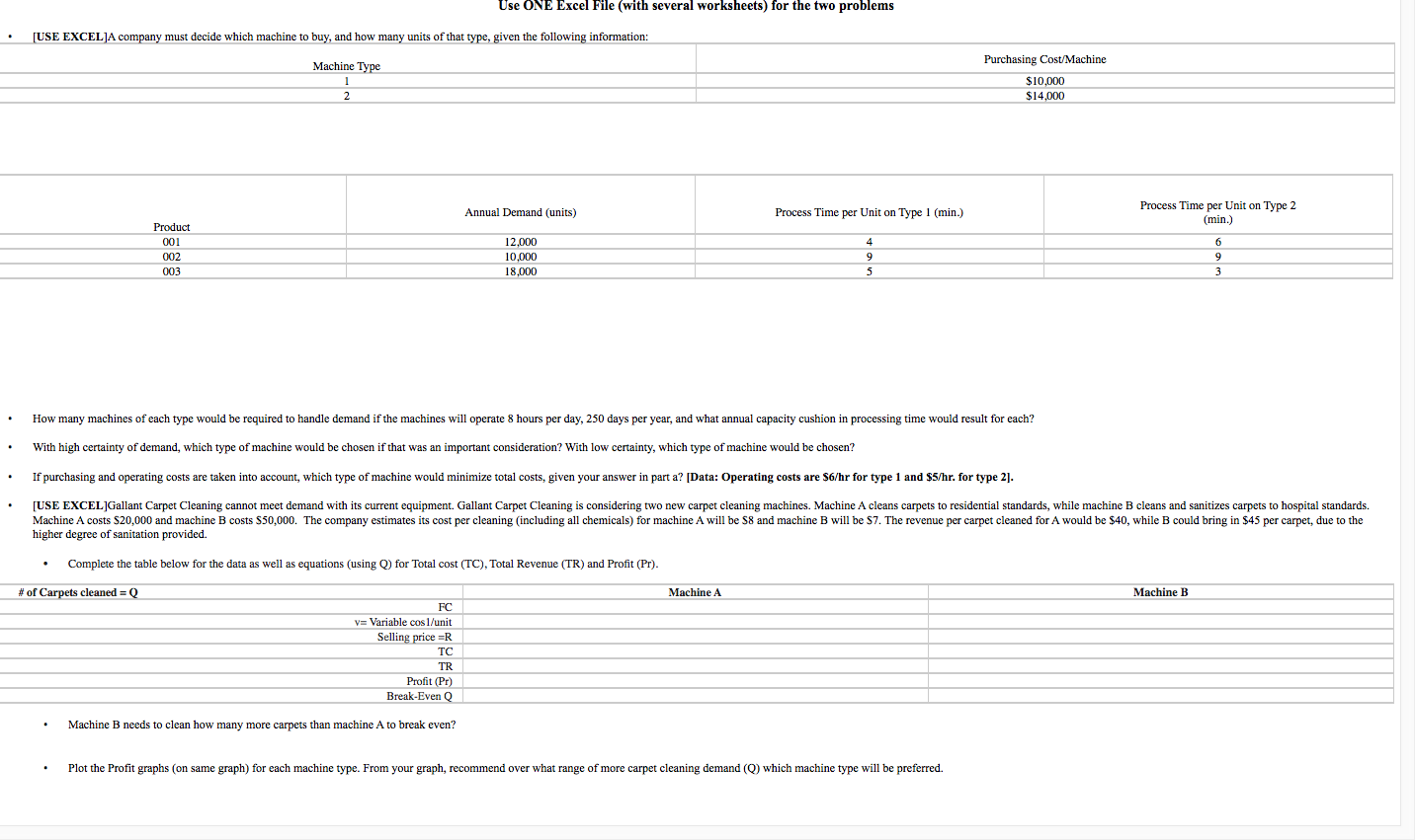 Use ONE Excel File (with several worksheets) for
