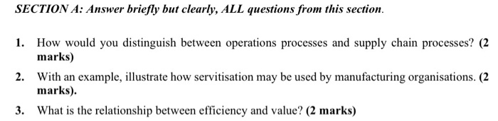 SECTION A: Answer briefly but clearly, ALL