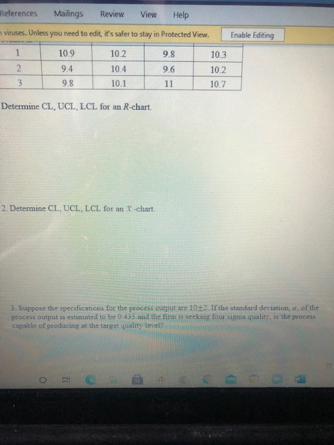 This is one question with three parts. CL=Central