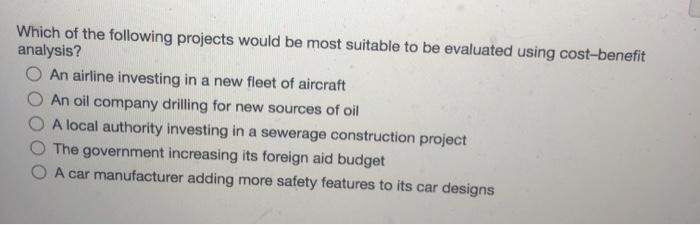 Which of the following projects would be most
