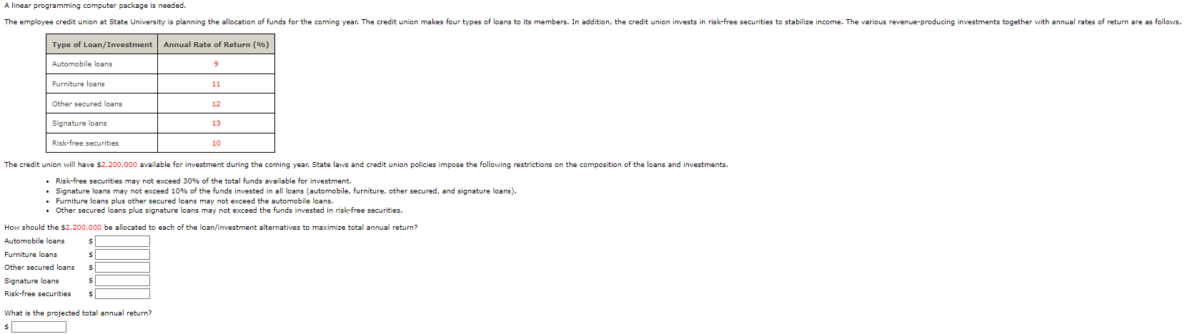 - Risk-free securities may not exceed 30% of the