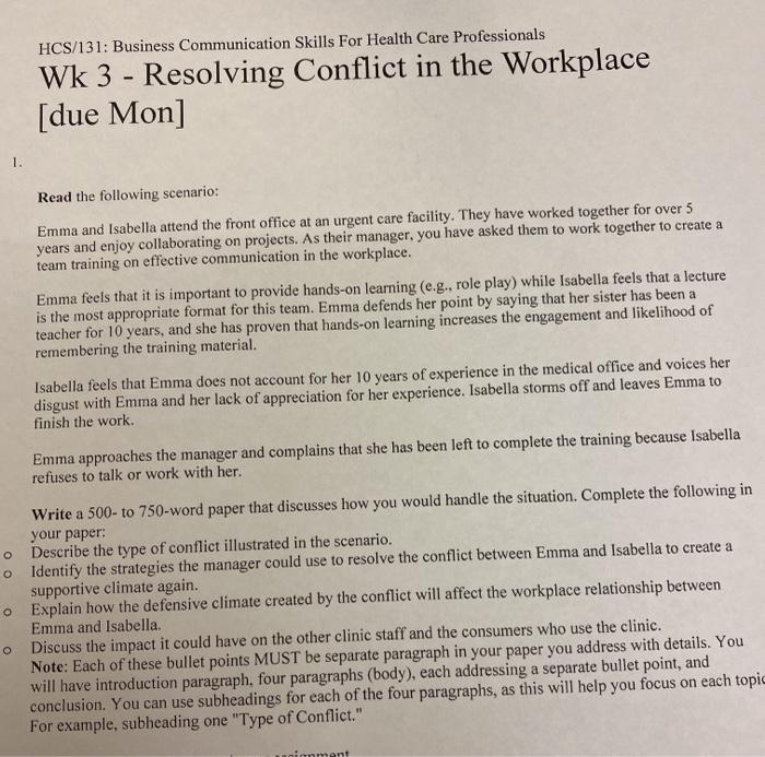 HCS/131: Business Communication Skills For Health