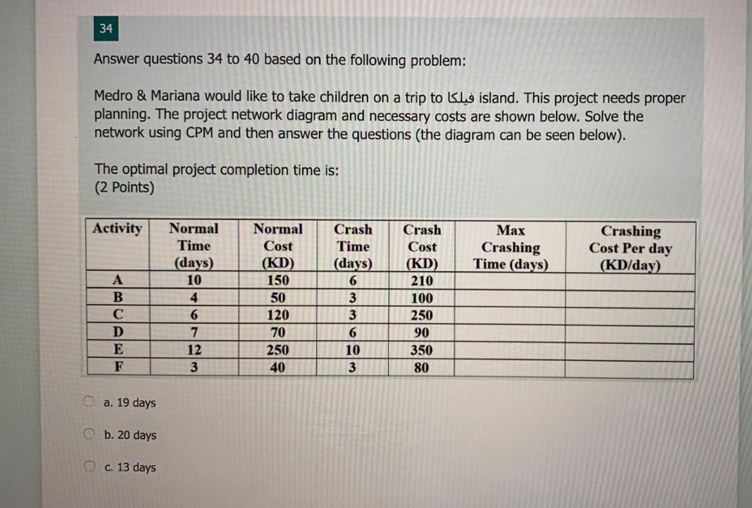 34 Answer questions 34 to 40 based on the