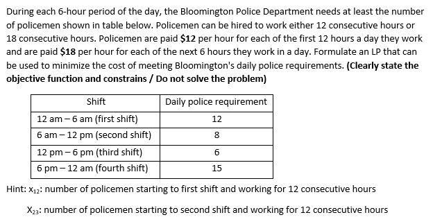 During each 6-hour period of the day, the