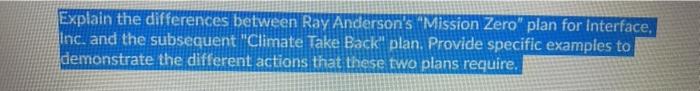Explain the differences between Ray Anderson's