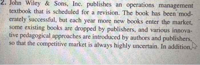 John Wiley \& Sons, Inc. publishes an operations