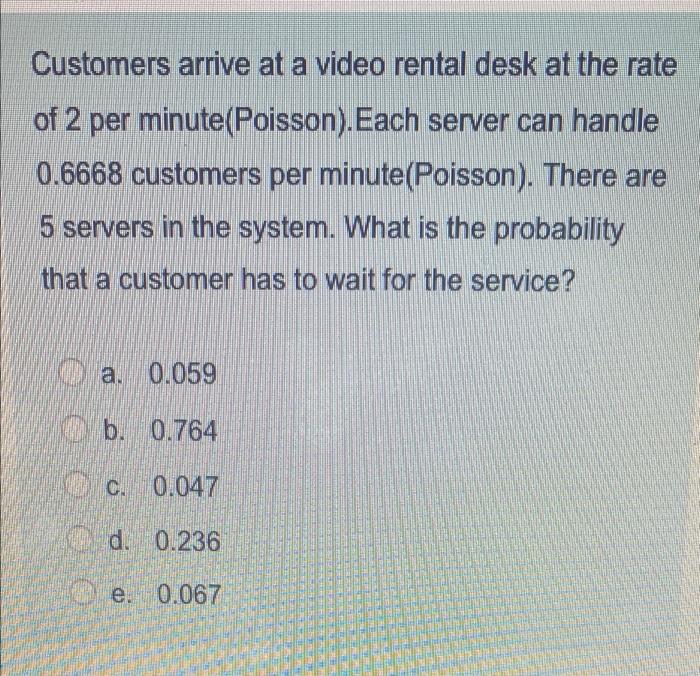 Customers arrive at a video rental desk at the