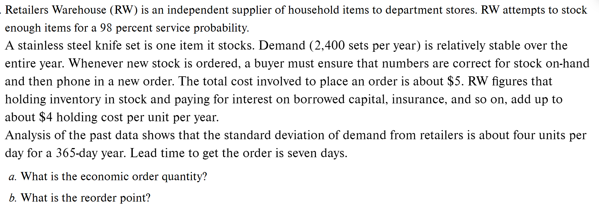 c. Draw the inventory geometry clearly showing