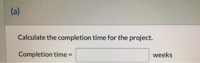 2 Use the following project information. Activity