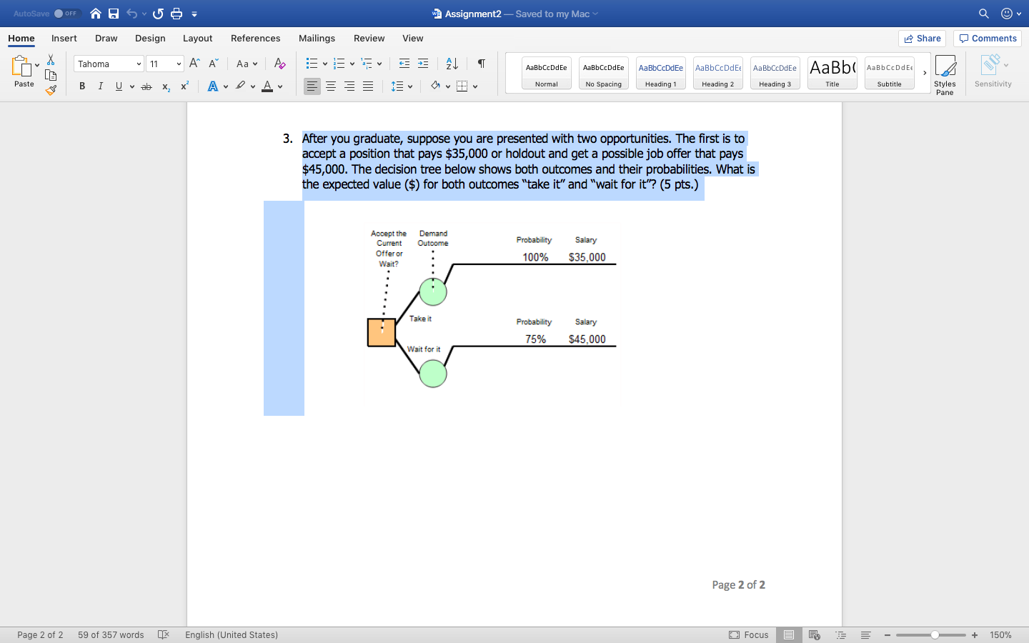 AutoSave OFF w Assignment2 - Saved to my Mac Home