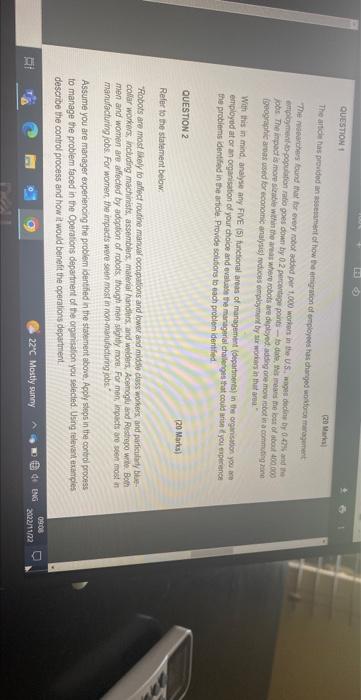 (20) Mathi) With this in mind. analyse any FIVE