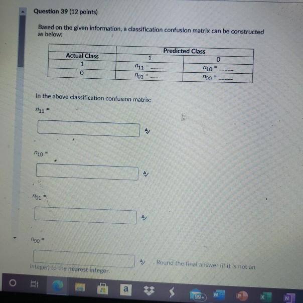 40) The class error rate 41) in general if we