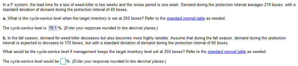 In a P system, the lead time for a box of