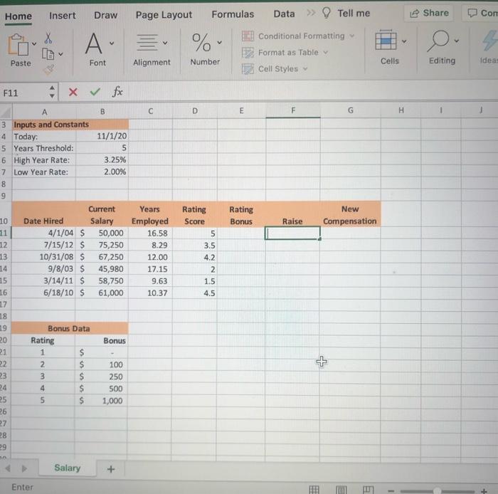 please show all formulas Insert Draw Home Page