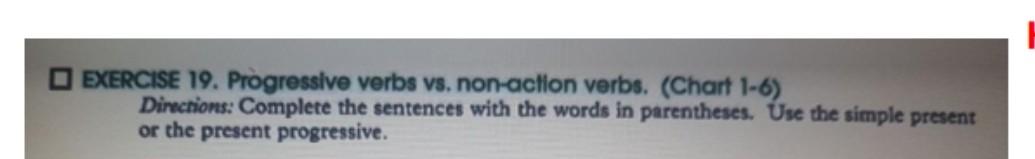 Please help I will give you like EXERCISE 19.