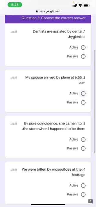 5:36 docs.google.com Question 1: Determine if the